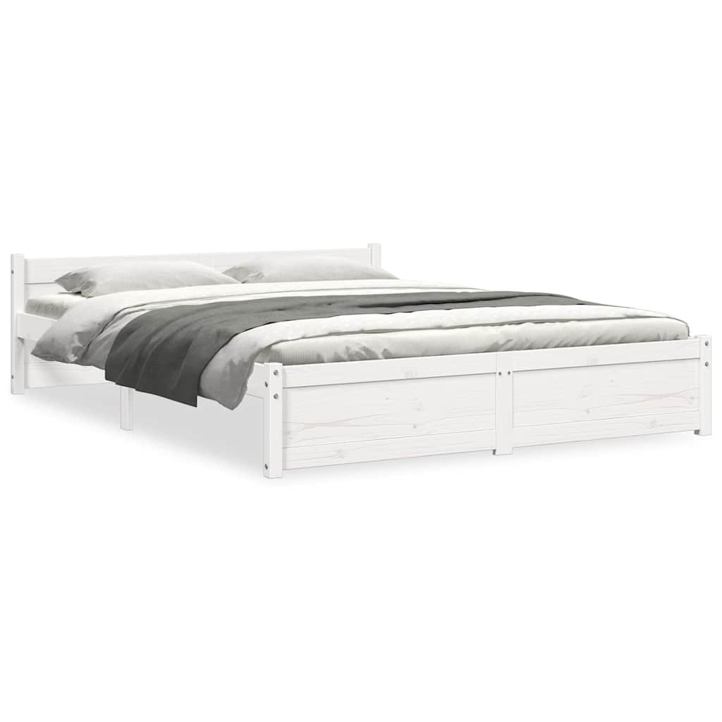 Sengeramme hvit heltre 135x190 cm Double