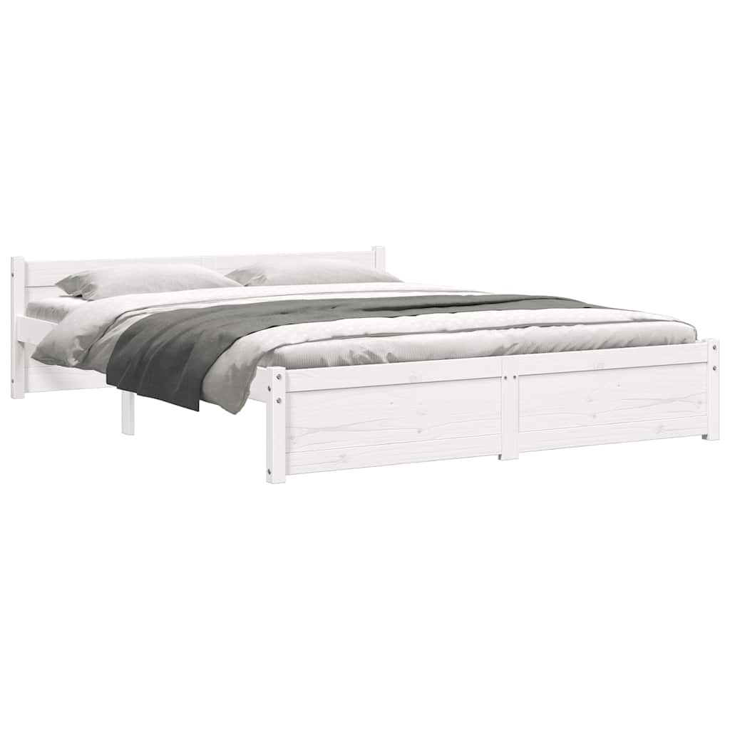 Sengeramme hvit heltre 135x190 cm Double