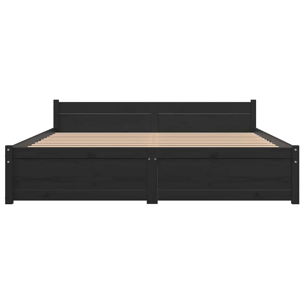 Sengeramme svart heltre 135x190 cm Double