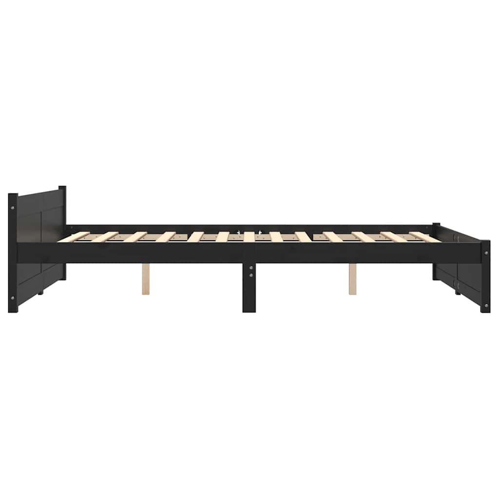 Sengeramme svart heltre 135x190 cm Double