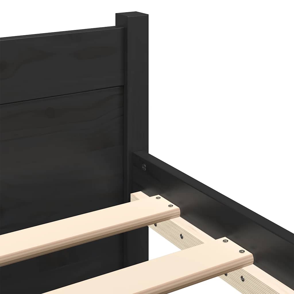 Sengeramme svart heltre 135x190 cm Double