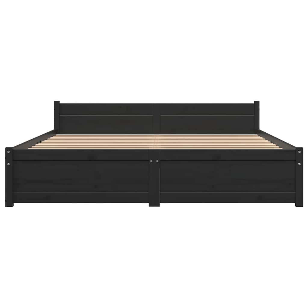 Sengeramme svart heltre 140x190 cm