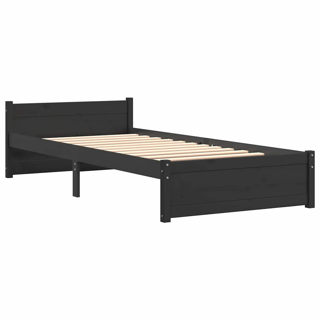 Sengeramme svart heltre 90x200 cm