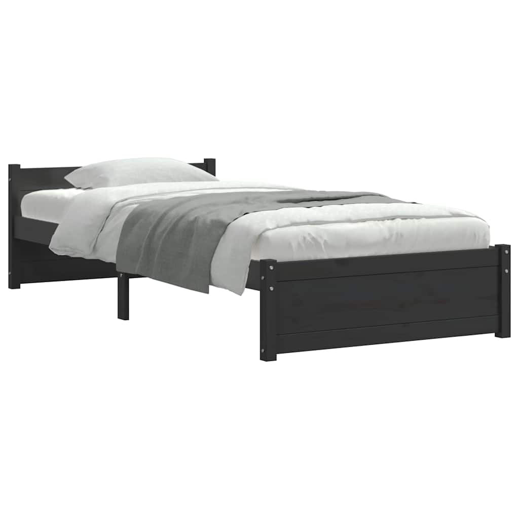 Sengeramme svart heltre 90x200 cm