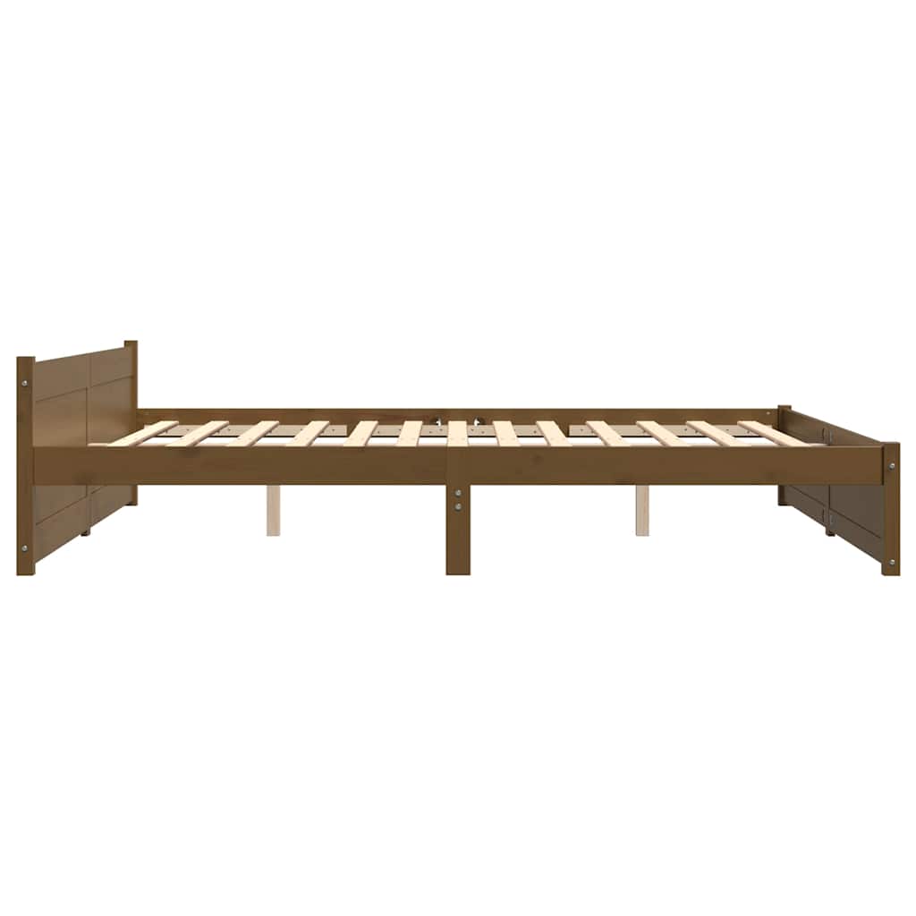 Sengeramme honningbrun heltre 200x200 cm