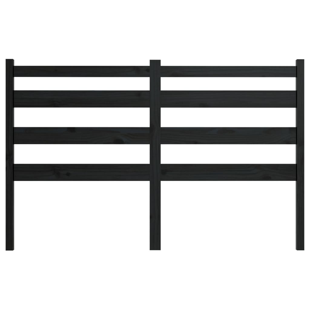 Sengegavl svart 206x4x100 cm heltre furu