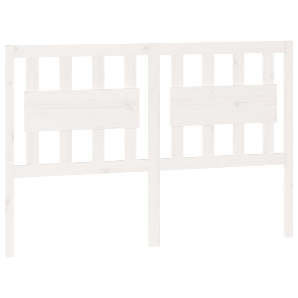 Sengegavl hvit 140,5x4x100 cm heltre furu