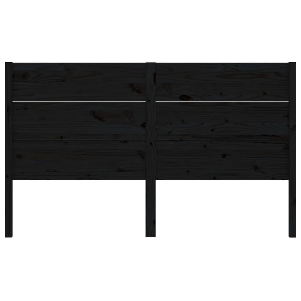 Sengegavl svart 126x4x100 cm heltre furu
