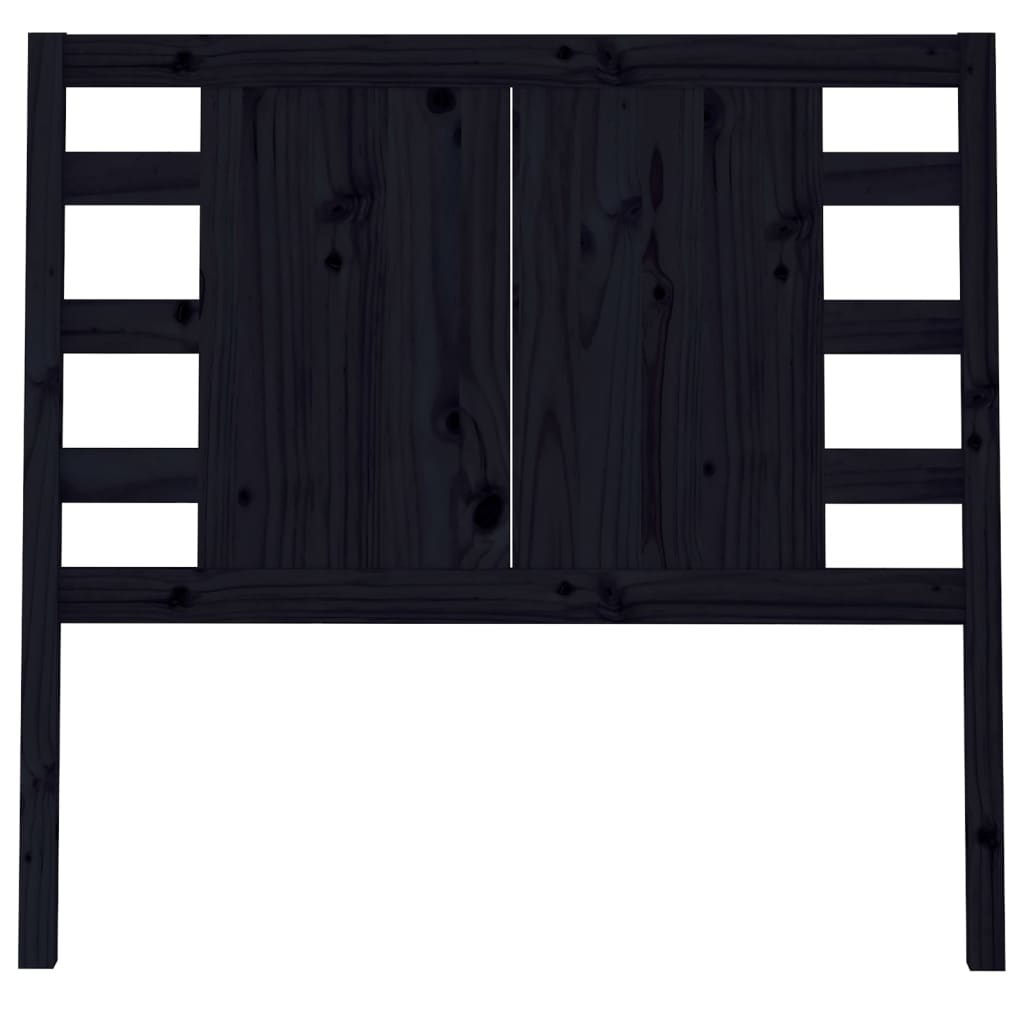 Sengegavl svart 106x4x100 cm heltre furu