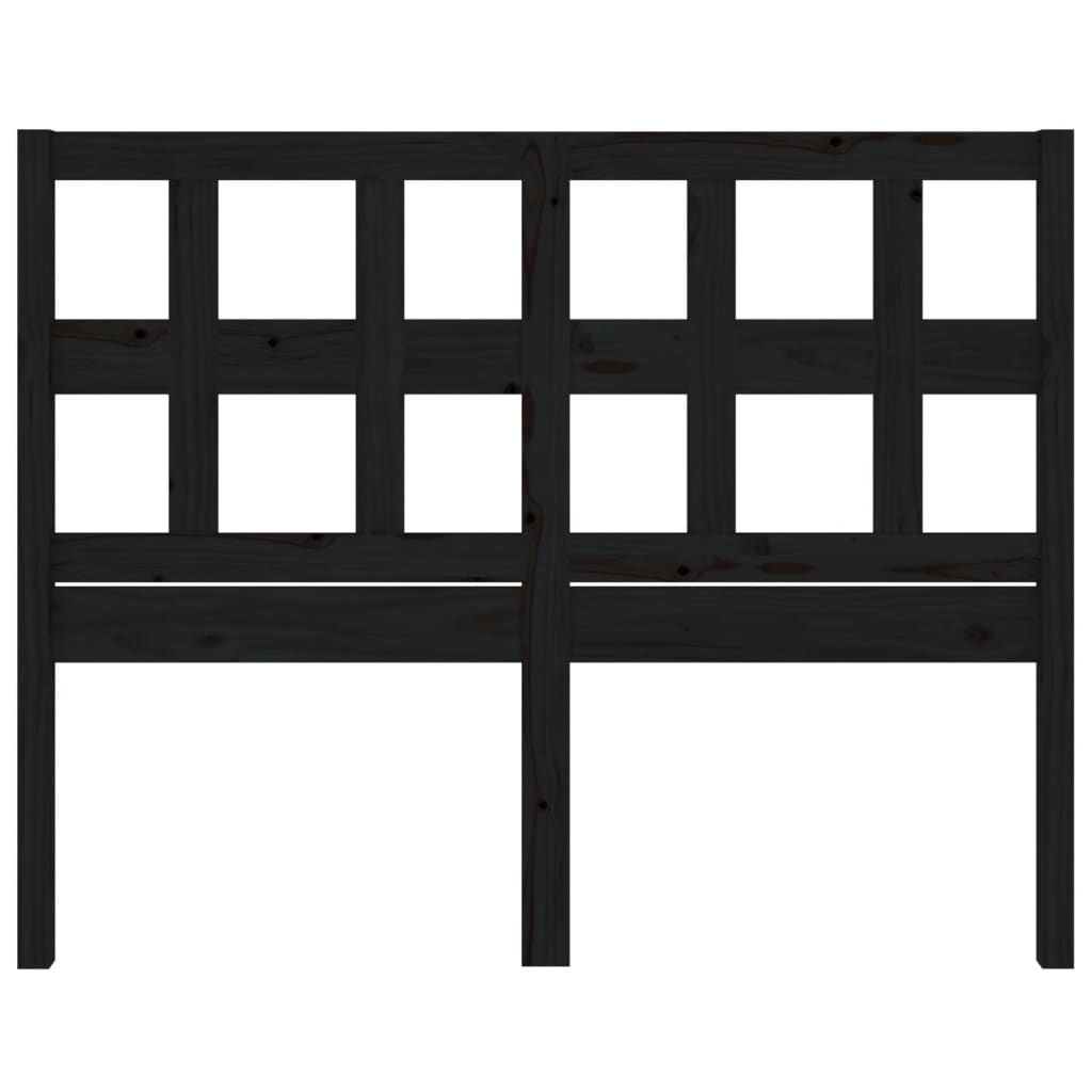 Sengegavl svart 125,5x4x100 cm heltre furu