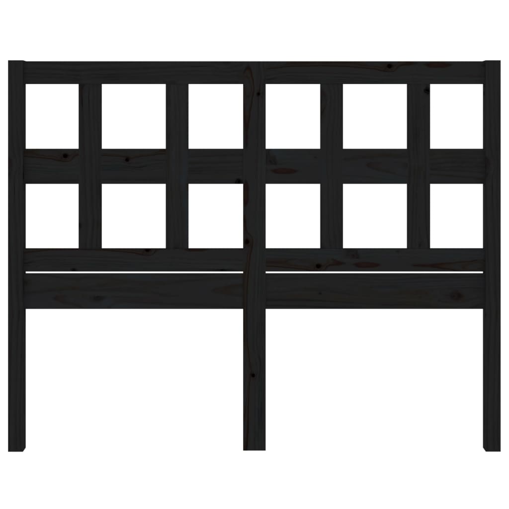 Sengegavl svart 185,5x4x100 cm heltre furu