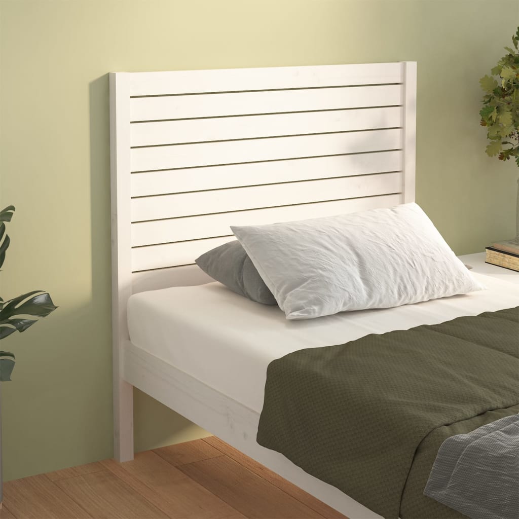 Sengegavl hvit 81x4x100 cm heltre furu