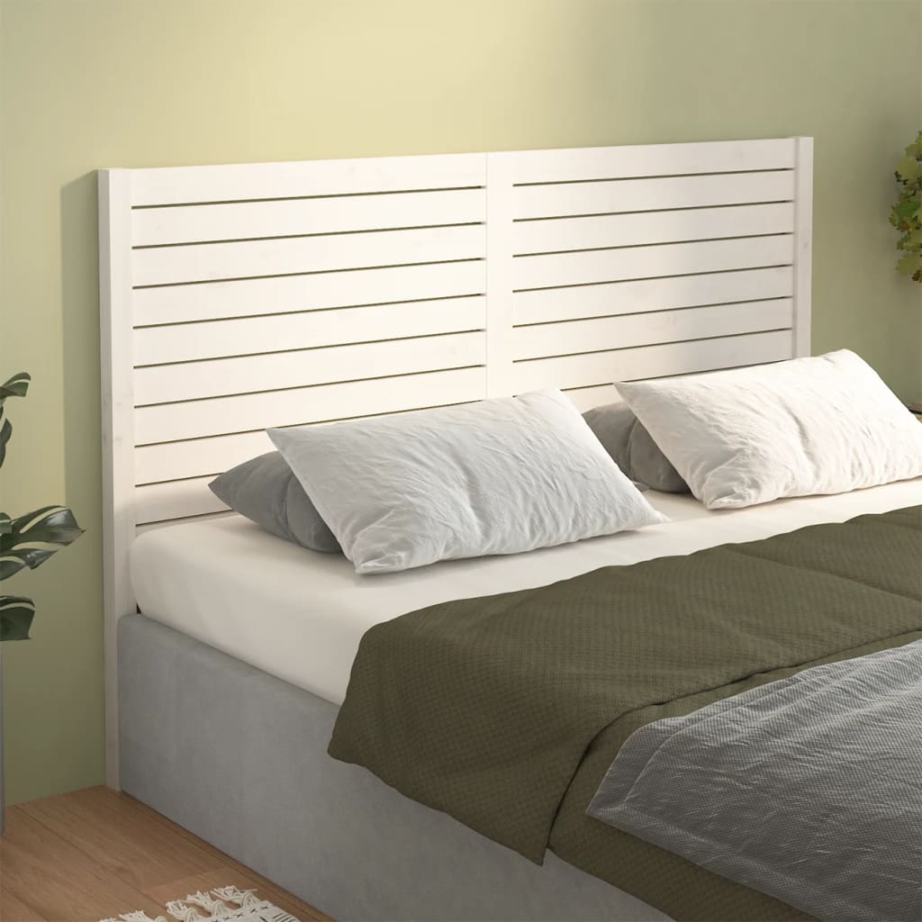 Sengegavl hvit 146x4x100 cm heltre furu