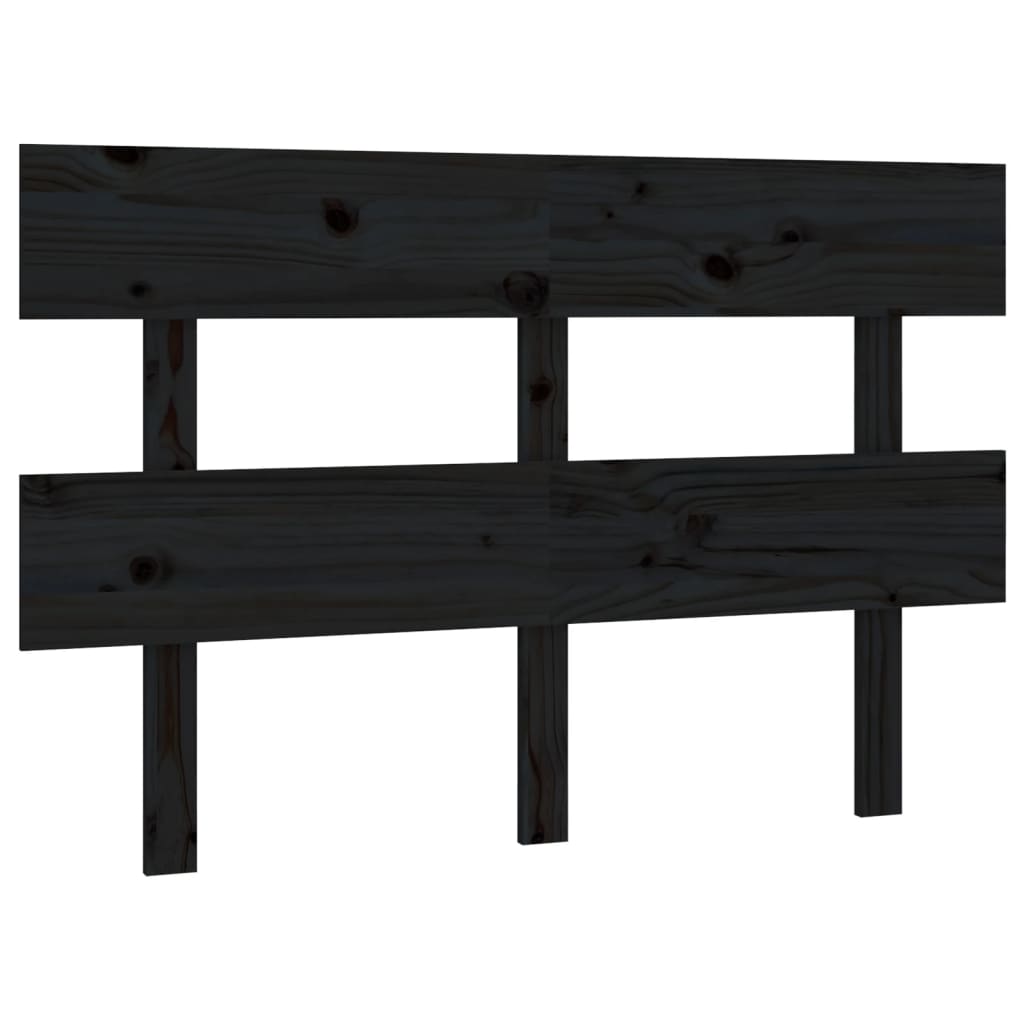 Sengegavl svart 138x3x81 cm heltre furu vidaXL