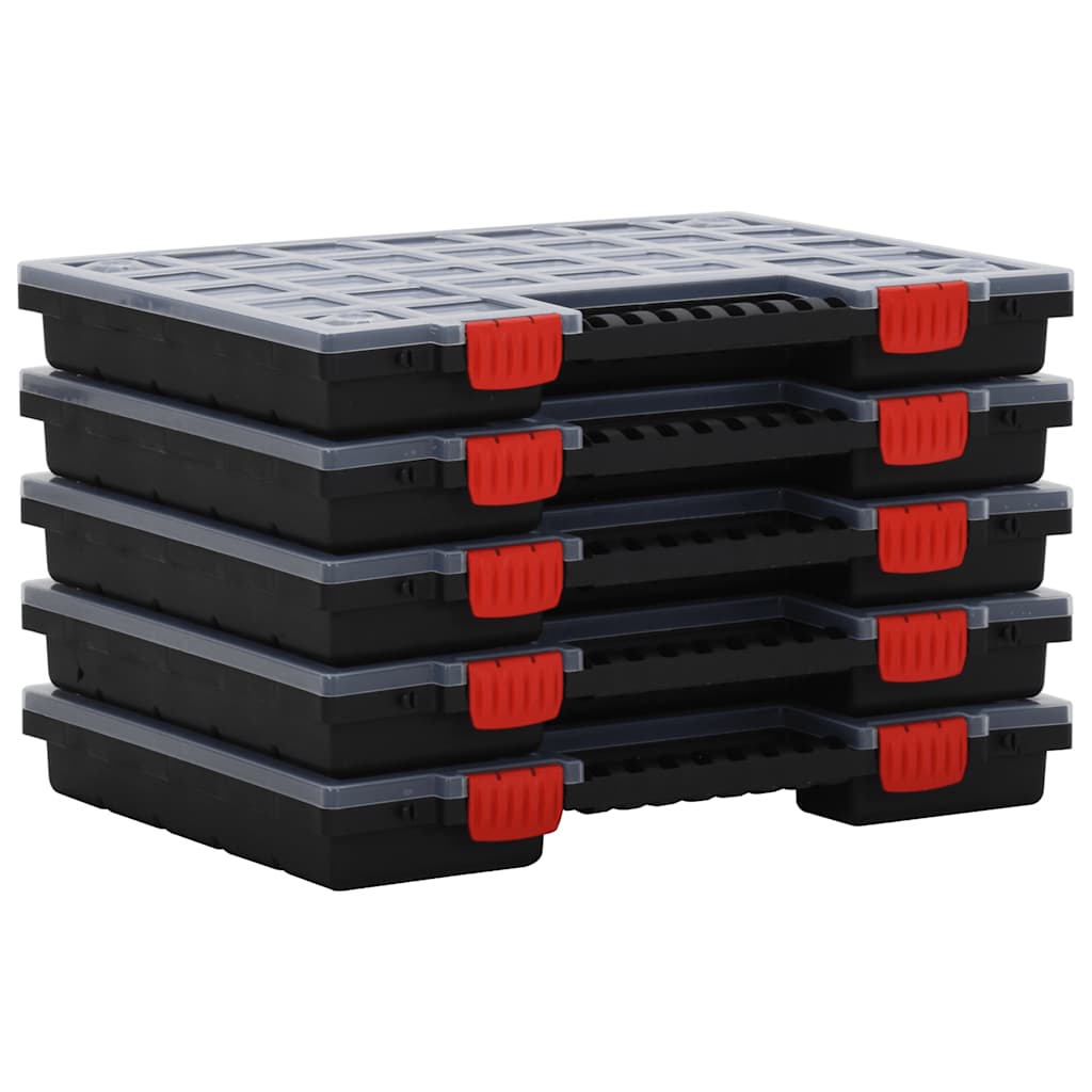 Sorteringsbokser 5 stk 40x30x5 cm polypropylen