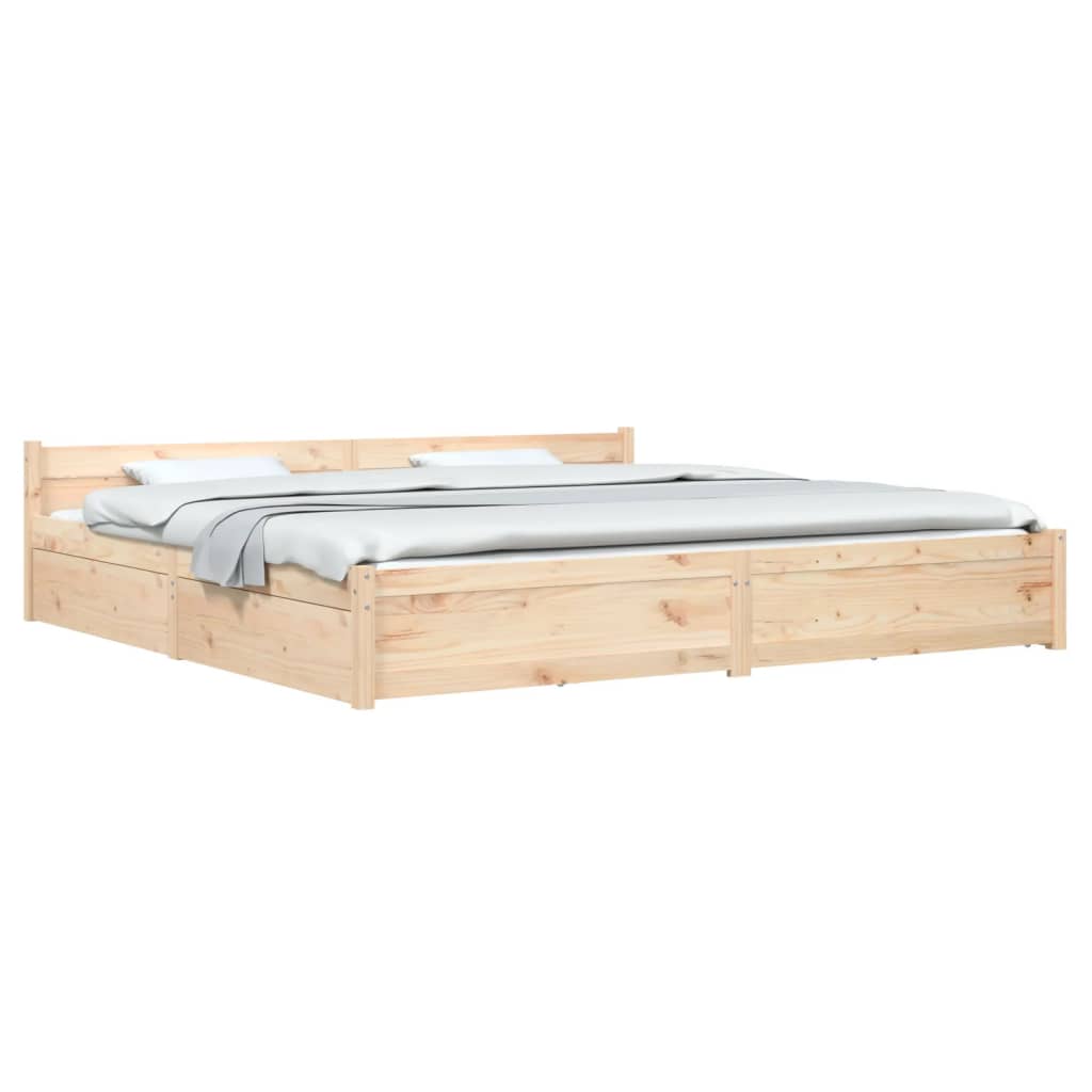 Sengeramme med skuffer 200x200 cm