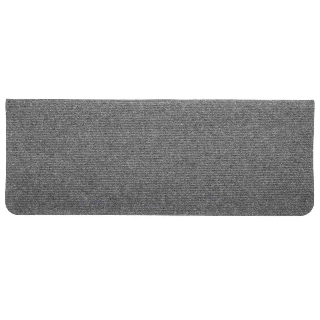 Selvklebende trappematter 15 stk 65x24,5x3,5 cm grå