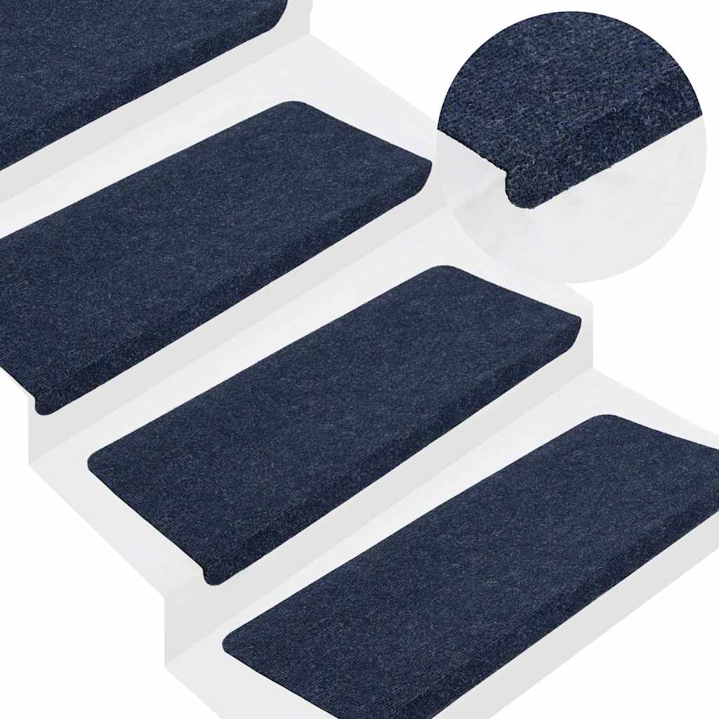 Selvklebende trappematter 15 stk 65x24,5x3,5 cm blå
