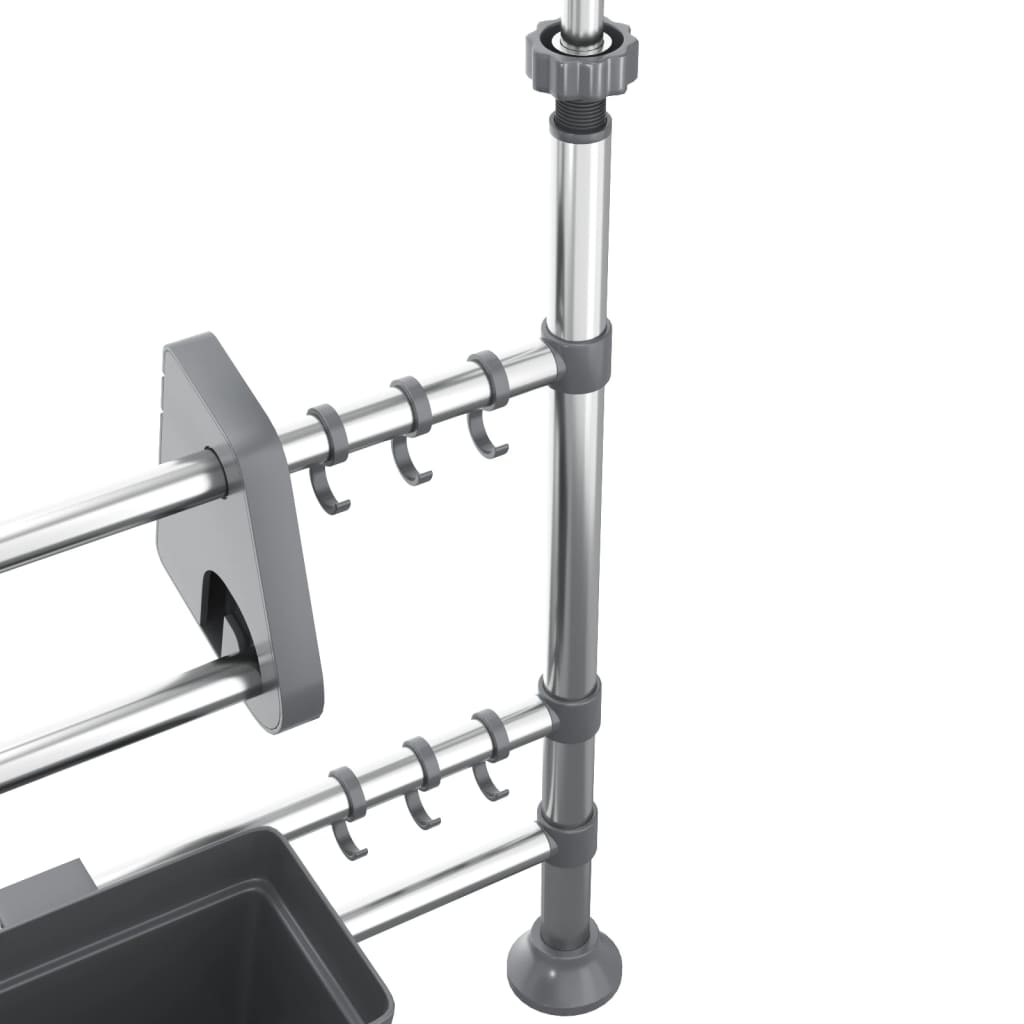 Justerbar kjøkkenvaskarrangør aluminium
