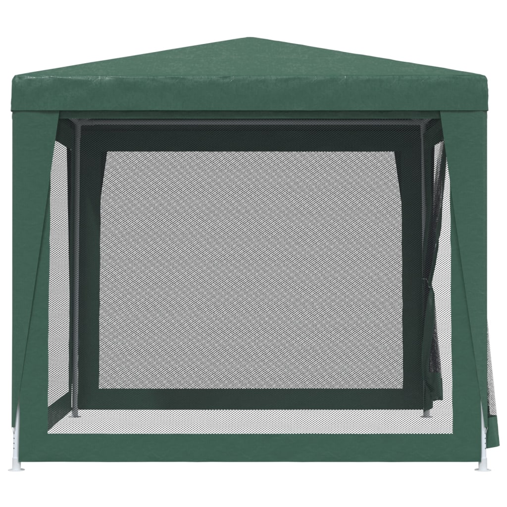 Festtelt med 4 sidevegger av netting grønn 2,5x2,5 m HDPE