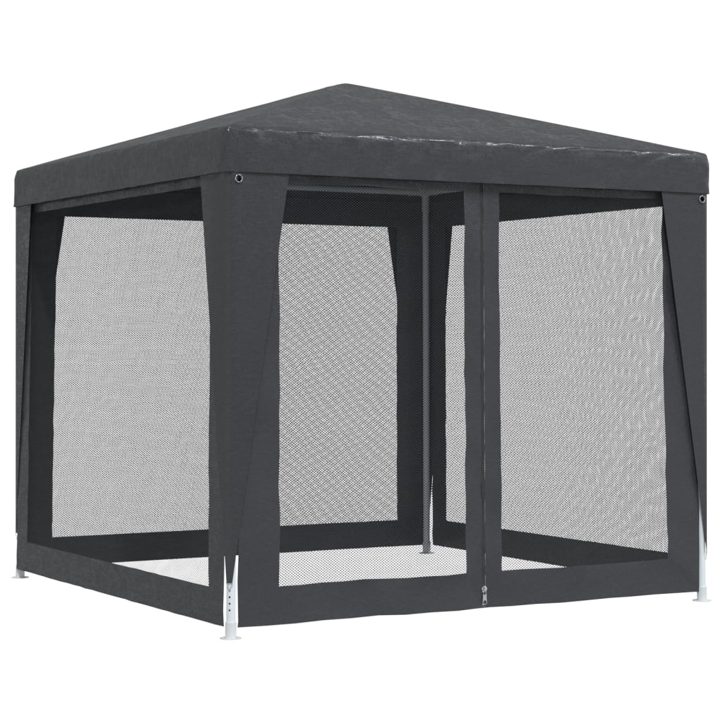 Festtelt med 4 sidevegger av netting antrasitt 2,5x2,5 m HDPE vidaXL