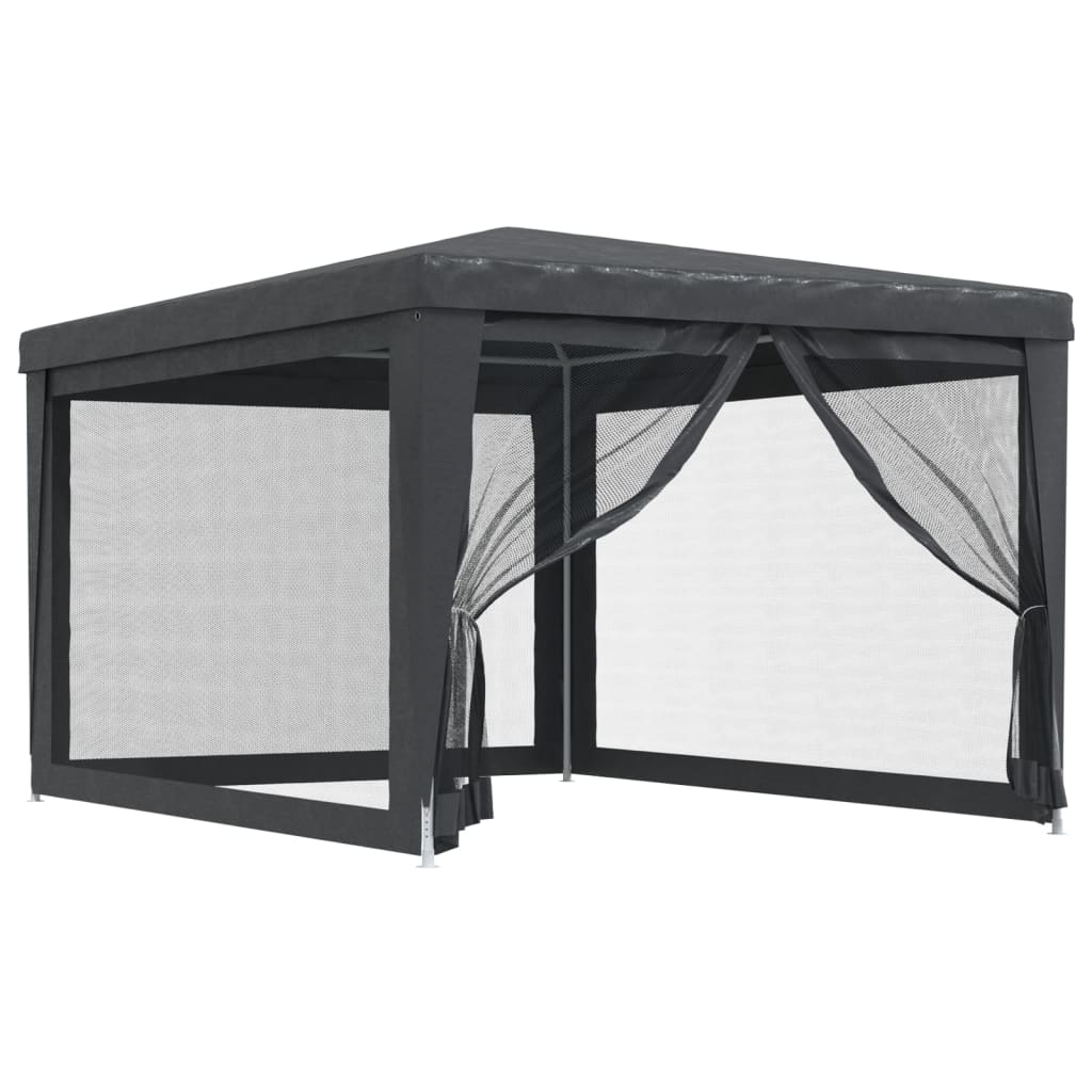 Festtelt med 4 sidevegger av netting antrasitt 3x4 m HDPE vidaXL