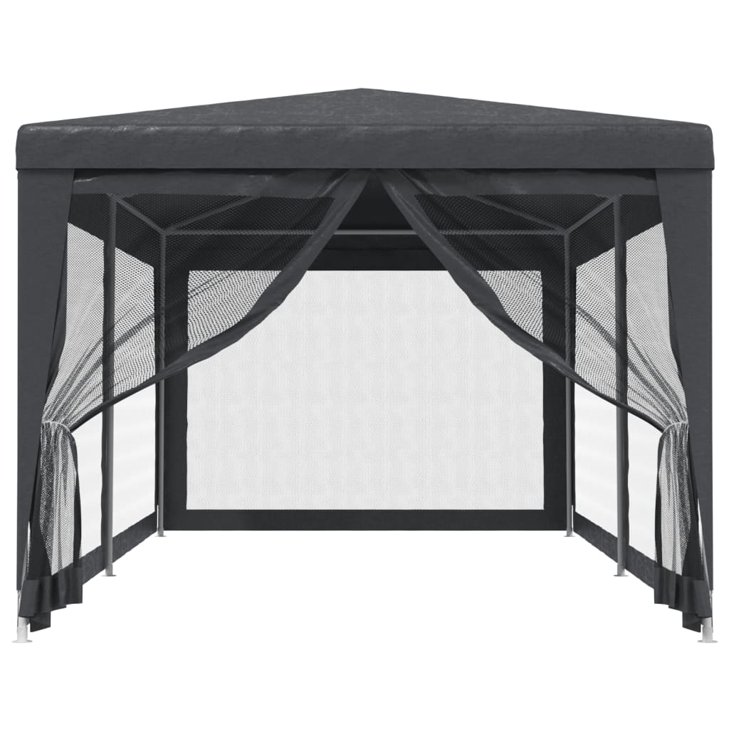 Festtelt med 6 sidevegger av netting antrasitt 3x6 m HDPE