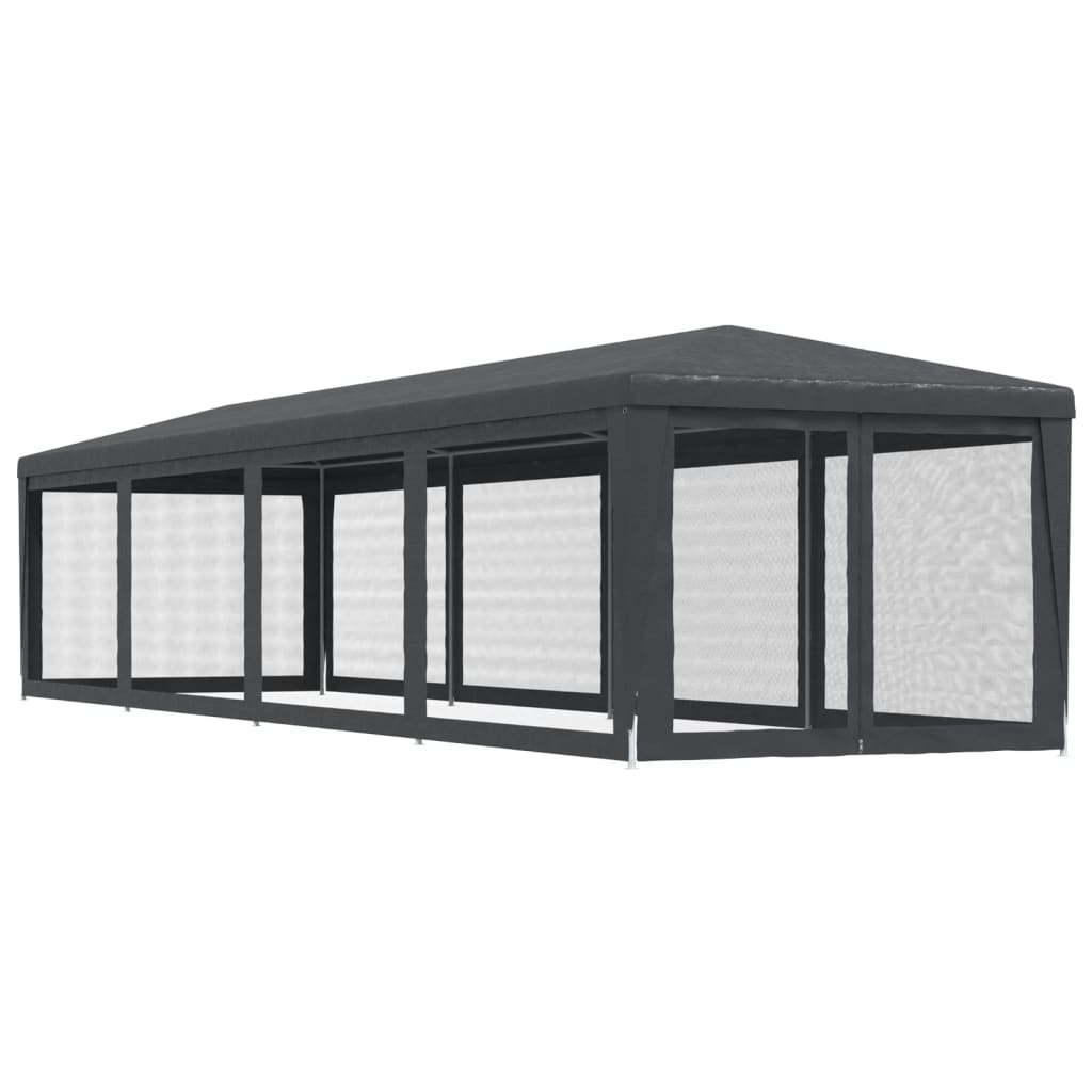 Festtelt med 10 sidevegger av netting antrasitt 3x12 m HDPE vidaXL