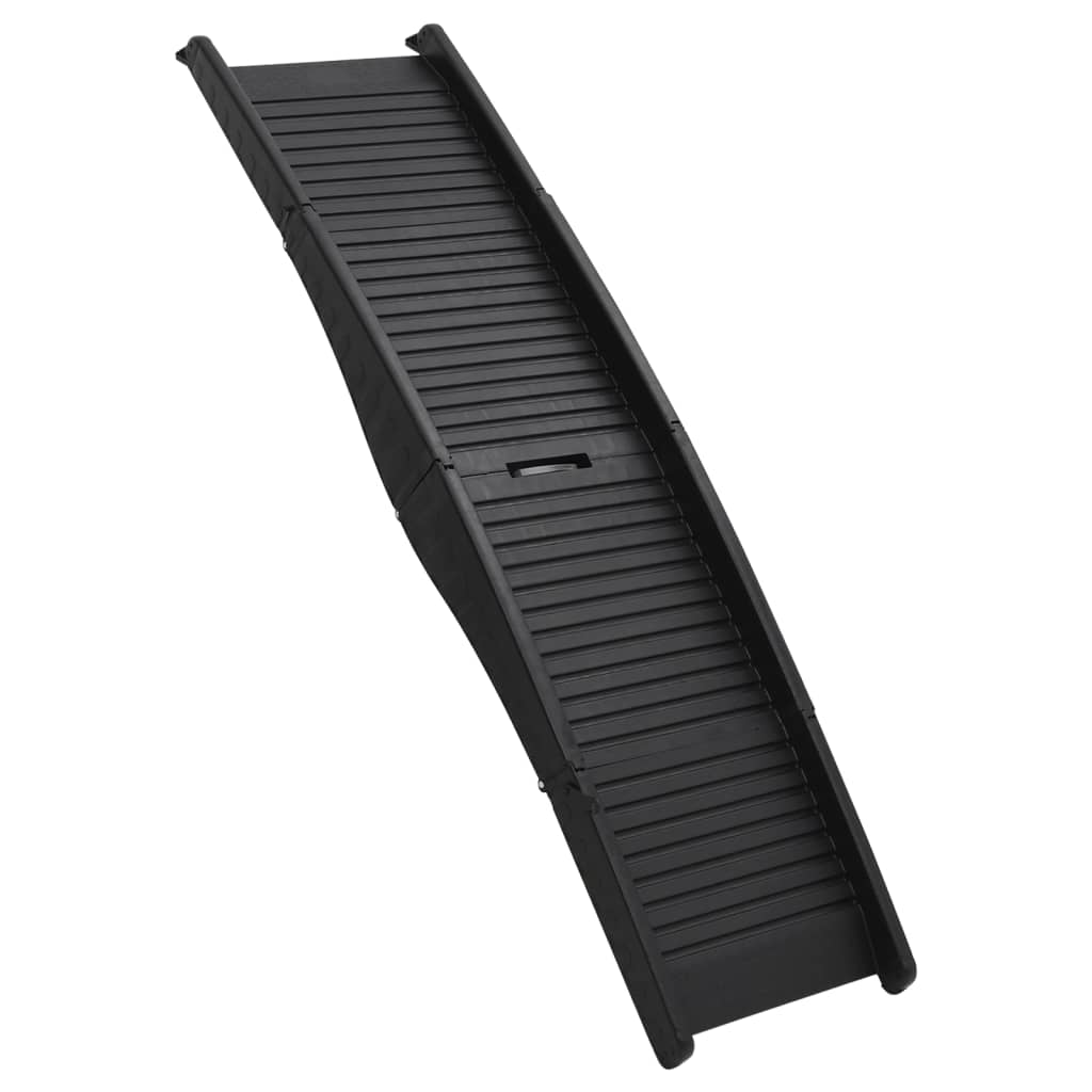 Sammenleggbar hunderampe svart 153x40x12,5 cm plast