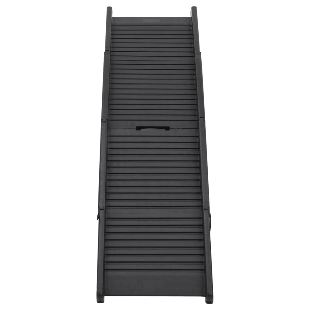 Sammenleggbar hunderampe svart 153x40x12,5 cm plast