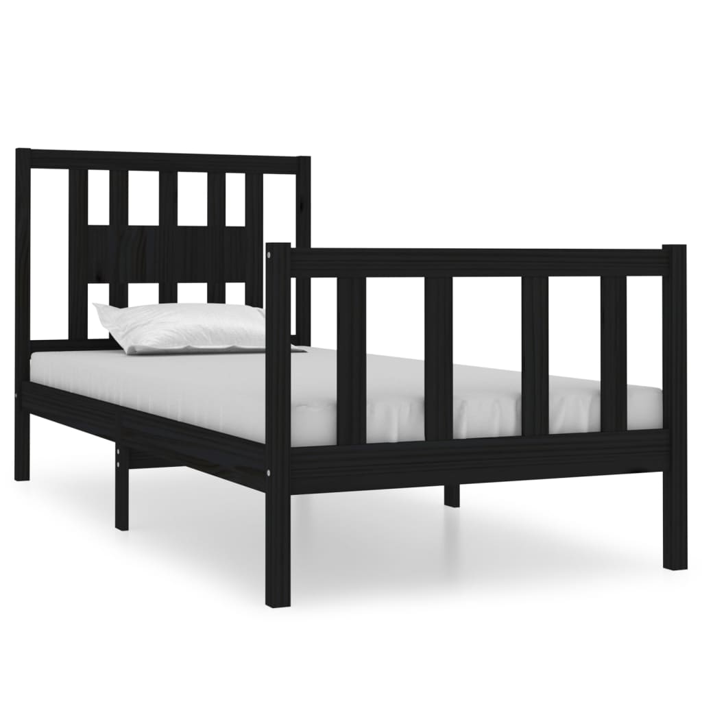 Sengeramme svart heltre 75x190 cm Small Single
