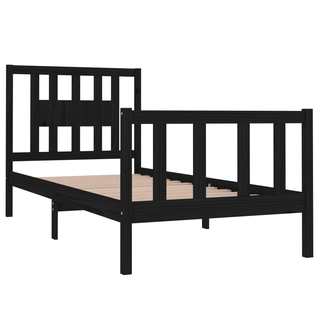Sengeramme svart heltre 75x190 cm Small Single