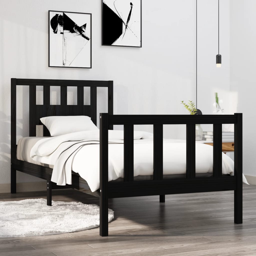 Sengeramme svart heltre 75x190 cm Small Single