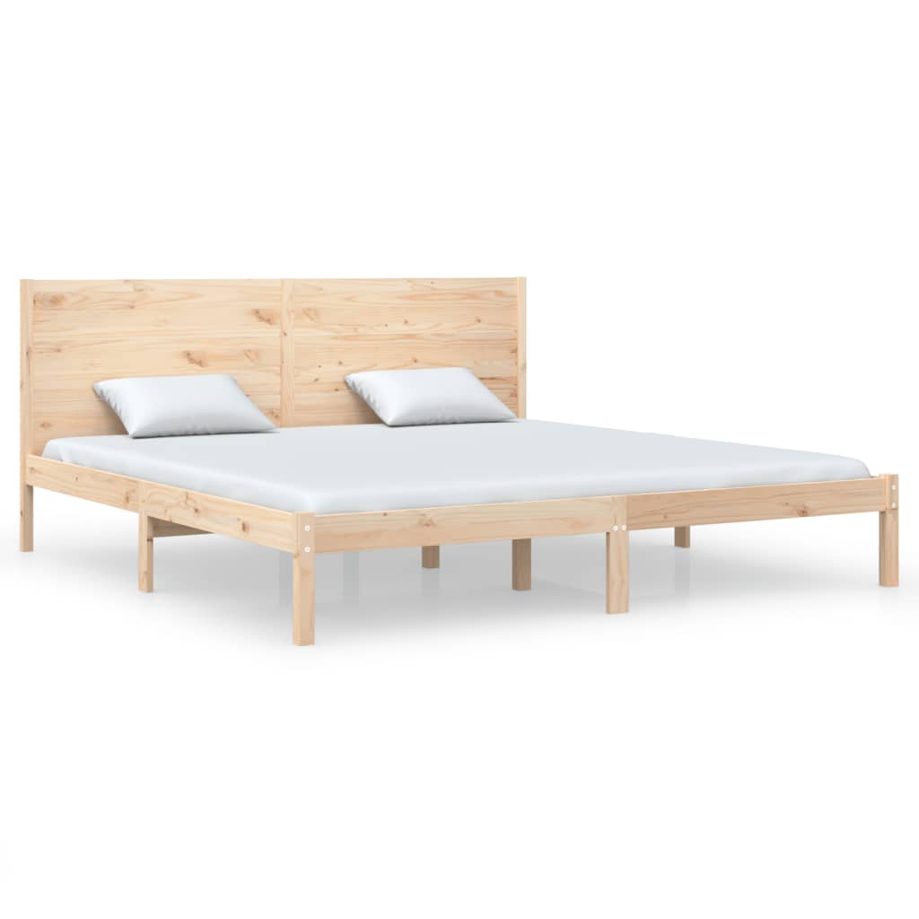 Sengeramme med madrass 200x200 cm heltre furu