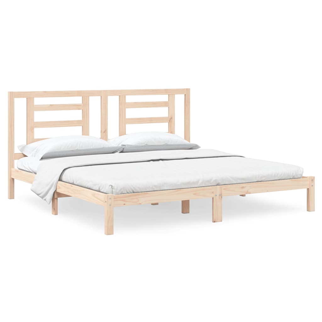 Sengeramme med madrass 200x200 cm heltre furu