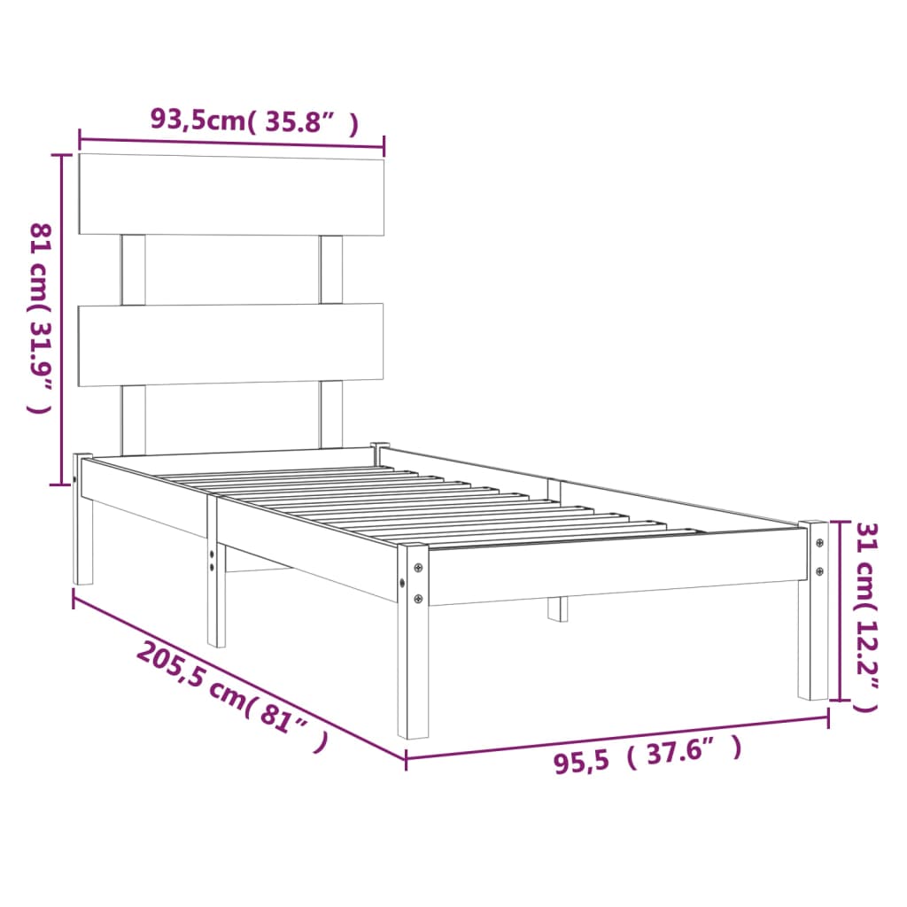 Sengeramme heltre 90x200 cm