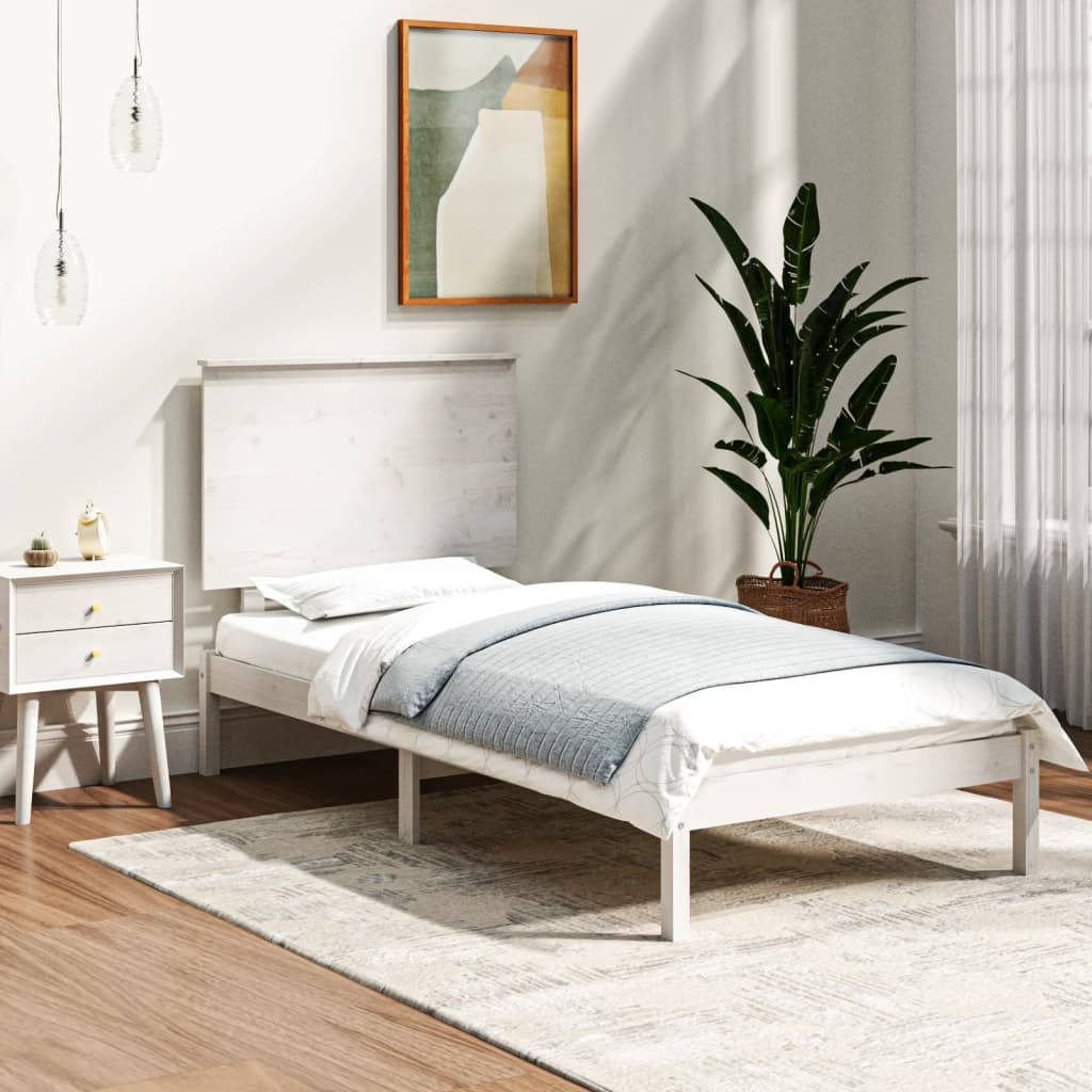Sengeramme hvit heltre 90x190 cm Single