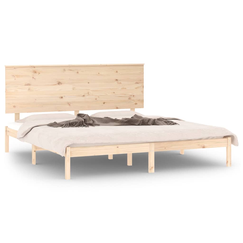 Sengeramme med madrass 200x200 cm heltre furu