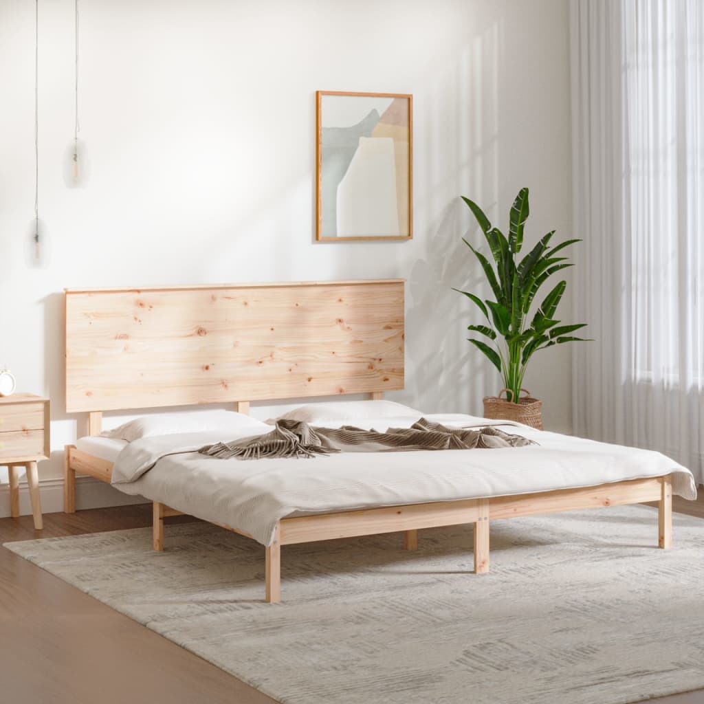 Sengeramme med madrass 200x200 cm heltre furu
