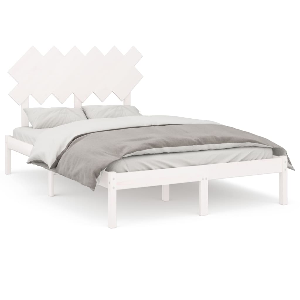 Sengeramme hvit 135x190 cm Double heltre