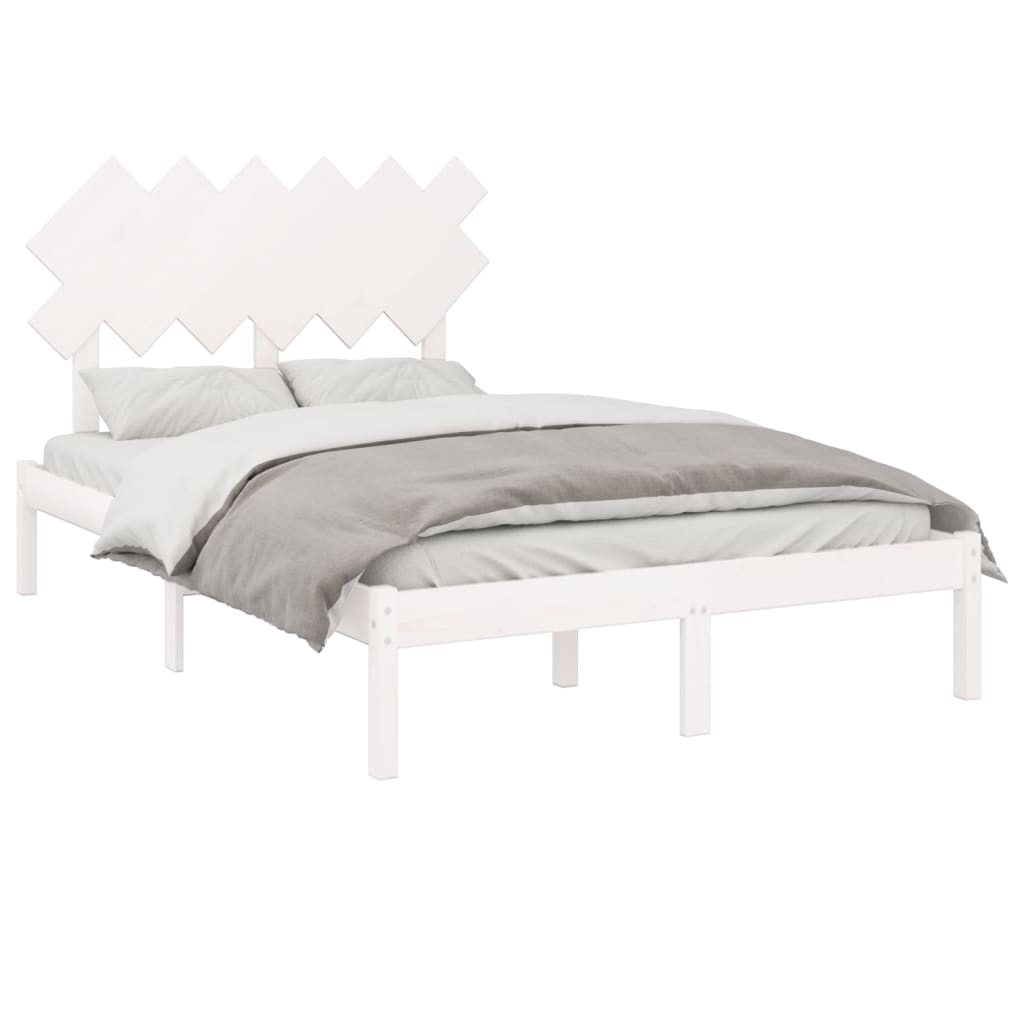 Sengeramme hvit 135x190 cm Double heltre
