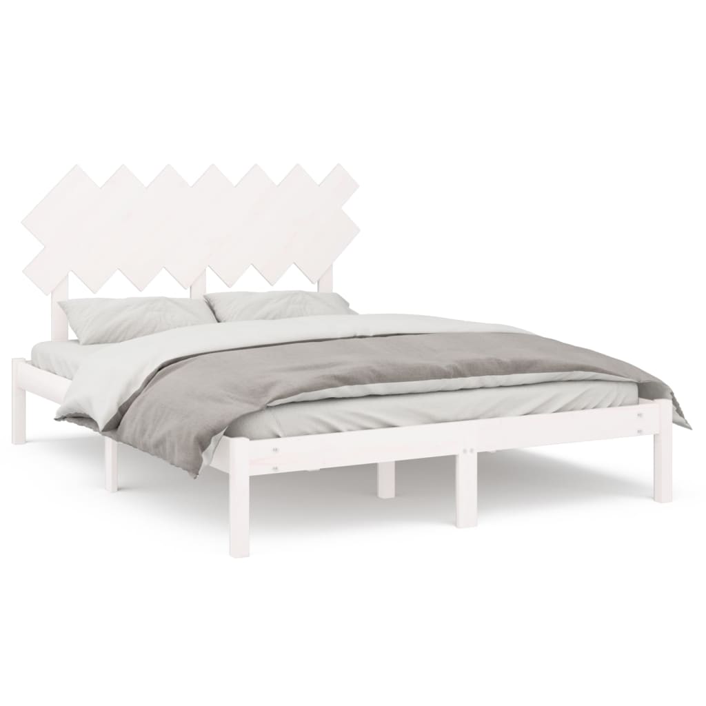 Sengeramme hvit 140x200 cm heltre