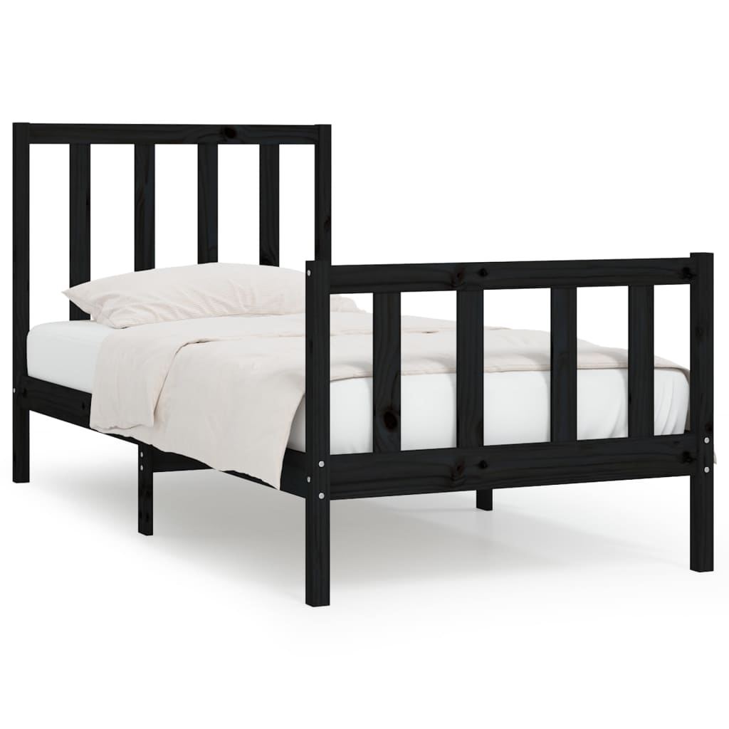 Sengeramme svart heltre 75x190 cm Small Single