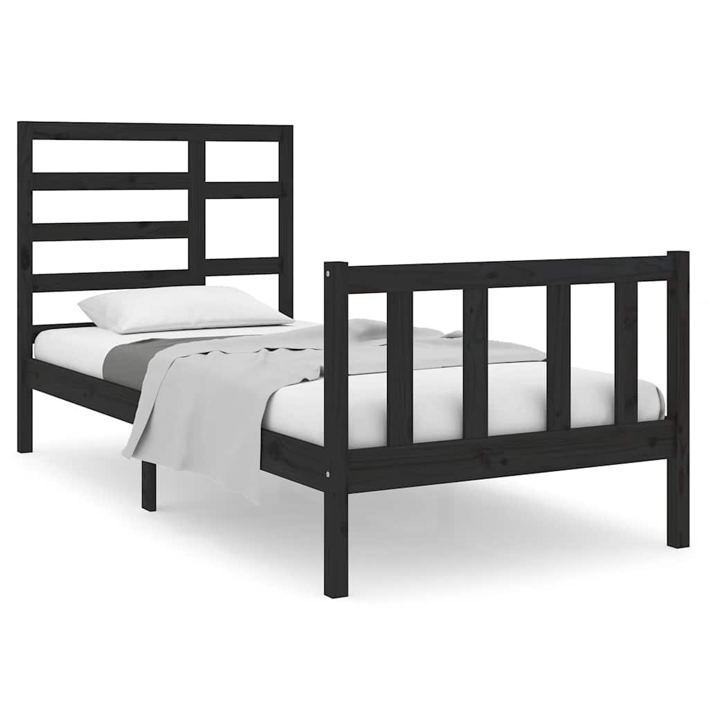 Sengeramme svart heltre 75x190 cm Small Single