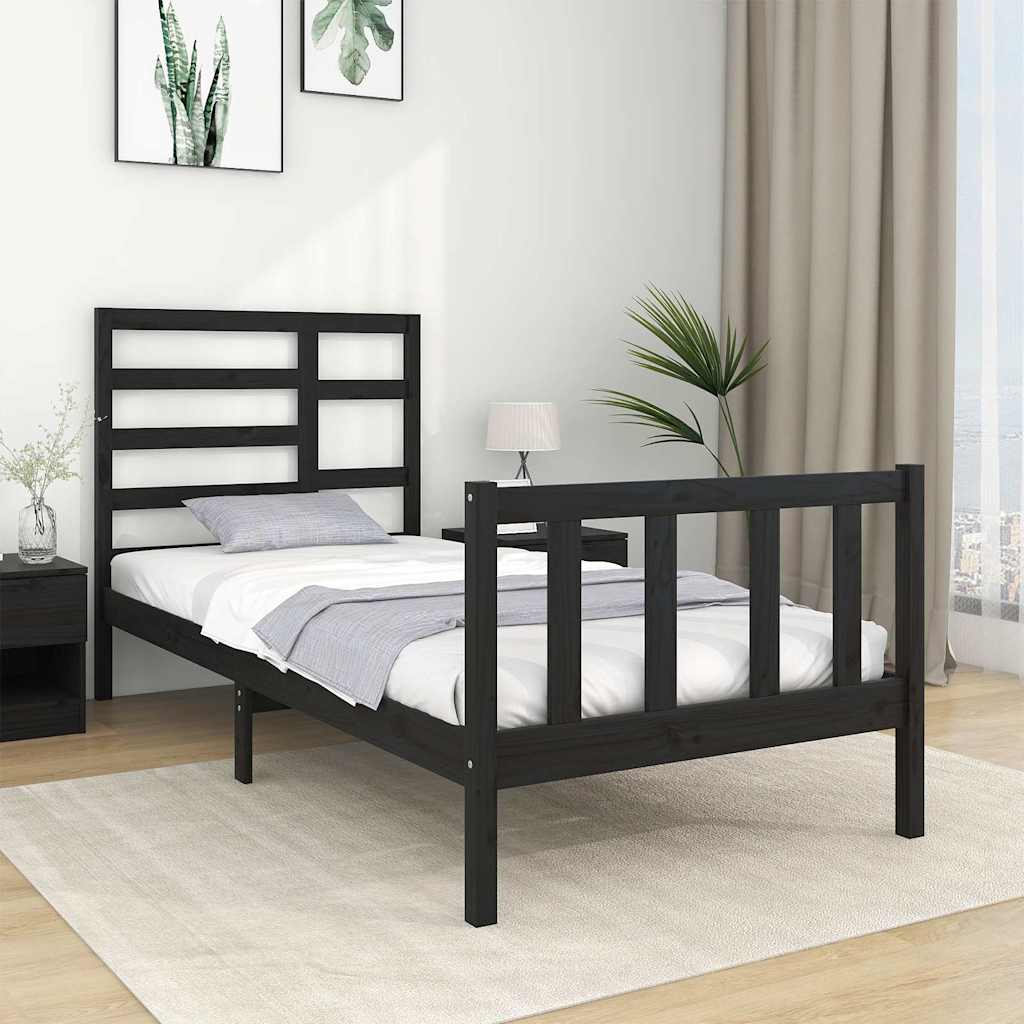 Sengeramme svart heltre 75x190 cm Small Single