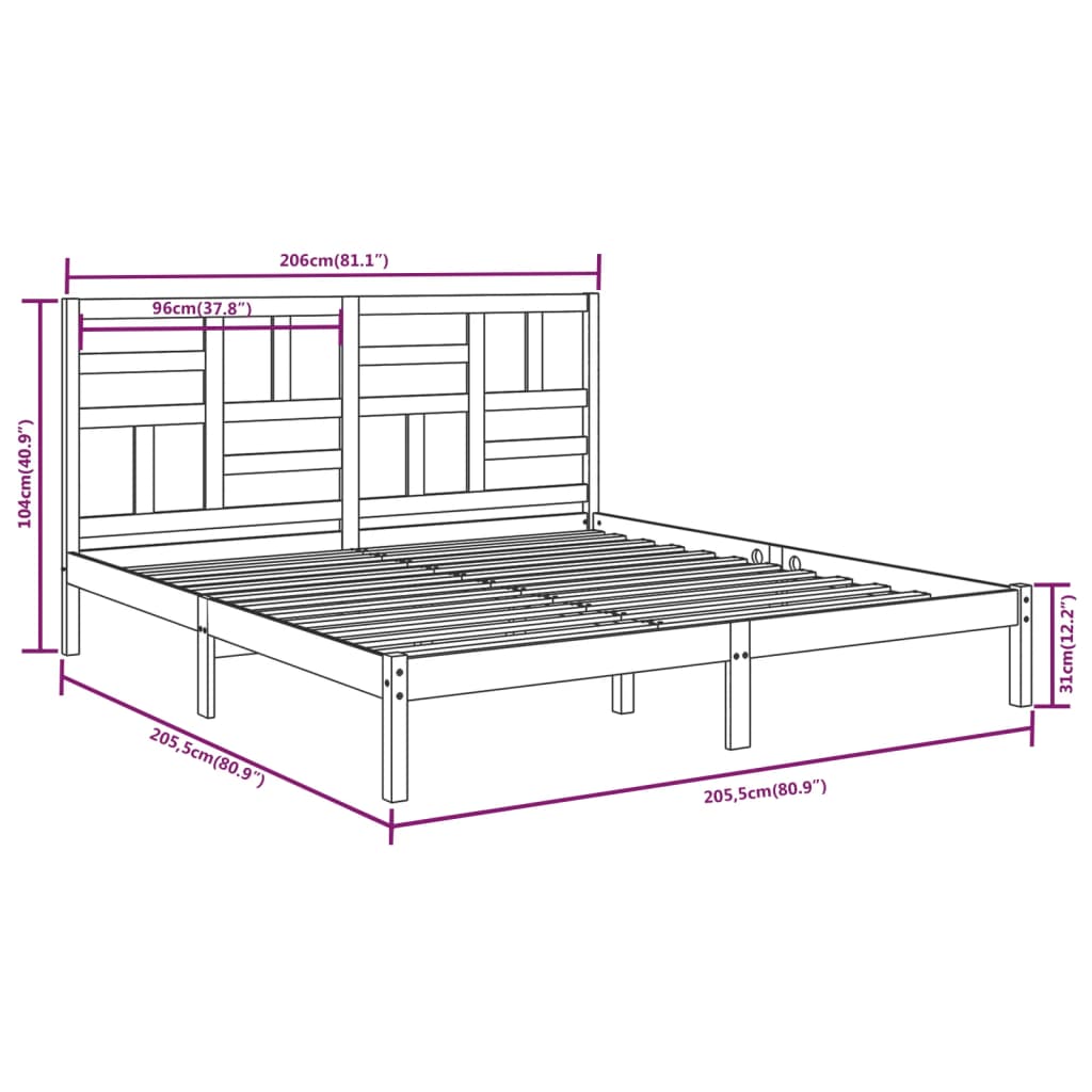 Sengeramme heltre 200x200 cm
