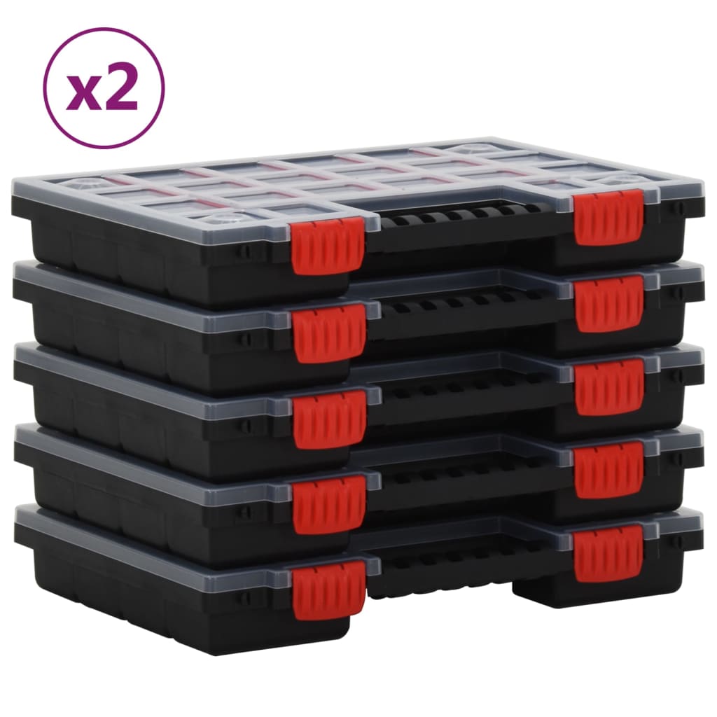 Sorteringsbokser 10 stk 34,5x25x5 cm polypropylen
