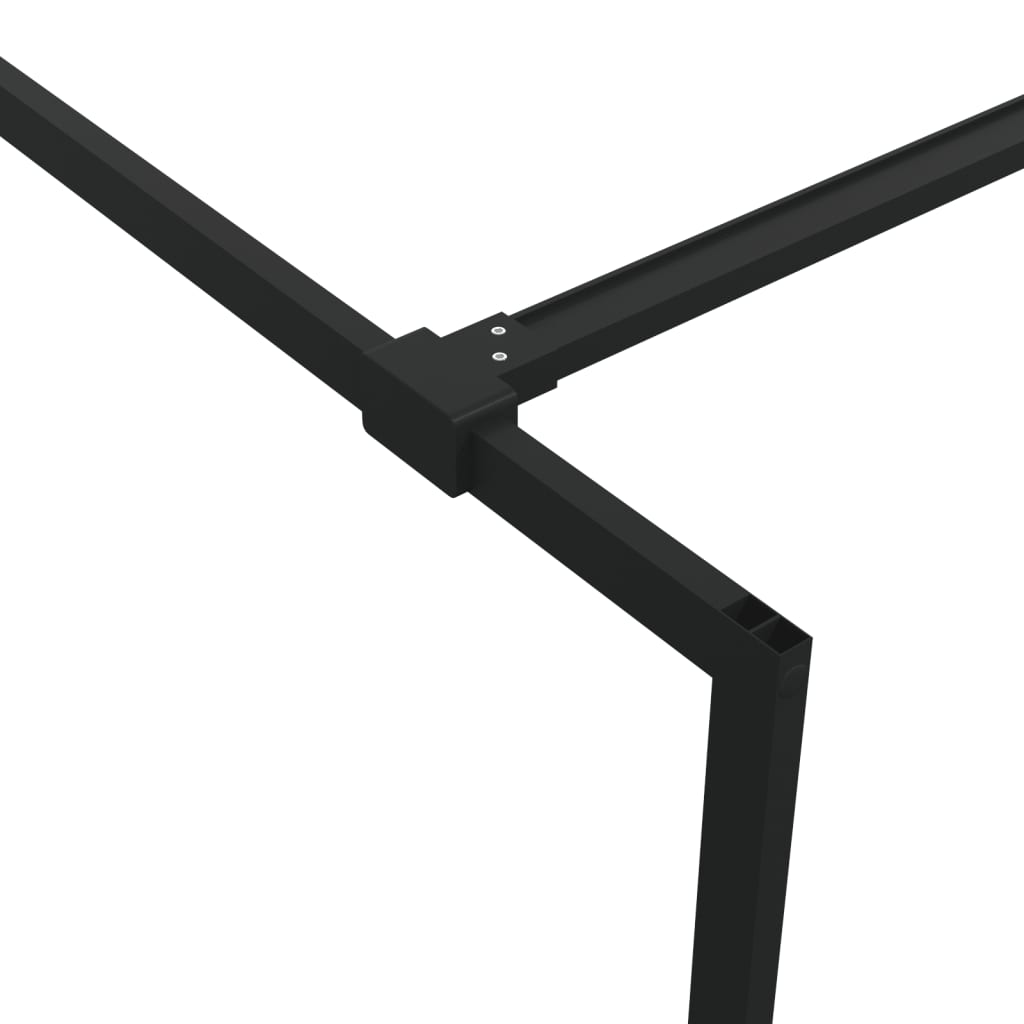 Dusjvegg svart 80x195 cm halvfrostet ESG-glass