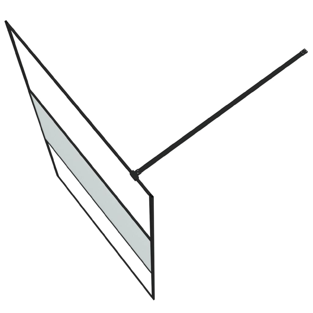 Dusjvegg svart 115x195 cm halvfrostet ESG-glass