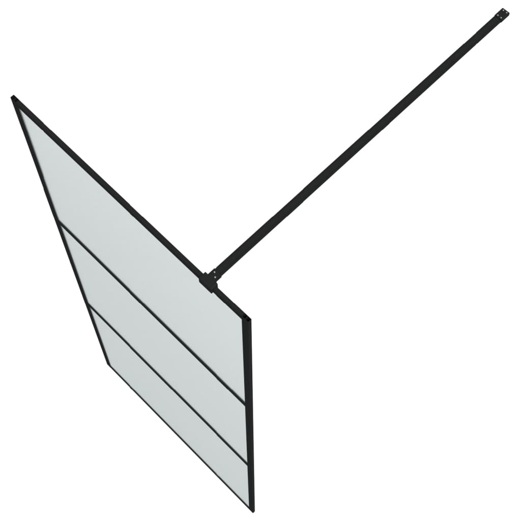 Dusjvegg svart 80x195 cm halvfrostet ESG-glass